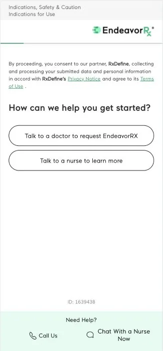 Next step: talk to a doctor or a nurse