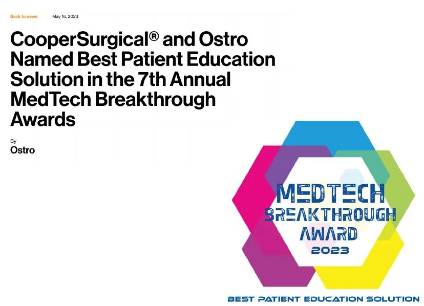 MedTech Breakthrough Award 2023, Best Patient Education Solution
